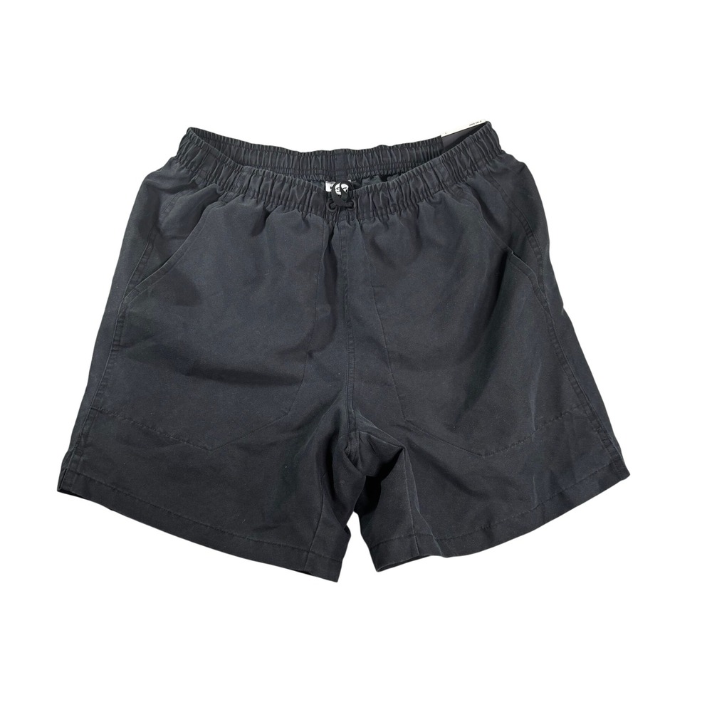 DSG Mens 6 Inch Rec Short Pure Black Relaxed Fit Elastic Waist Small NWT